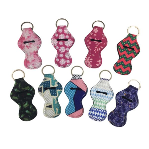 

оптовая пробелы неопрена chapstick держатель рождество софтбол футбол печать помада обложка спортивный стиль губной помады организатор сумки