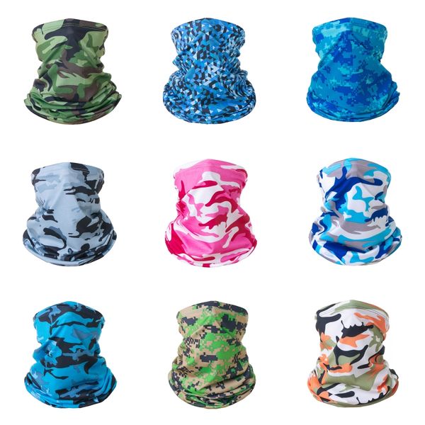 

tchfu new ice dustproof scarf camouflage magic scarf face hiking gaiter uv protection fishing neck cycling bandana face mask#284, Black