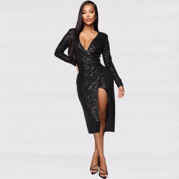

j6114 european and american womens amazon side zipper sequin dress fashion nightclub sequin dress, White;black