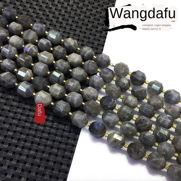 

natural flashstone loose bead section diamond diy surface natural lackstone bracelet material bracelet necklace diy accessories, Silver