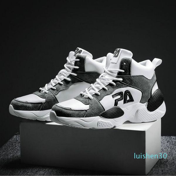 

мужчины высокой верхней толстым дном легкий дышащий walking sneakers тенис zapatillas hombre мужчина для мужчины повседневная обувь llll30, Black