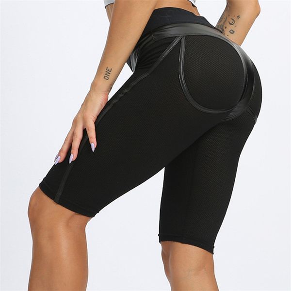 

women's sports high waist shorts athletic gym workout fitness yoga leggings breathable running shorts, White;red