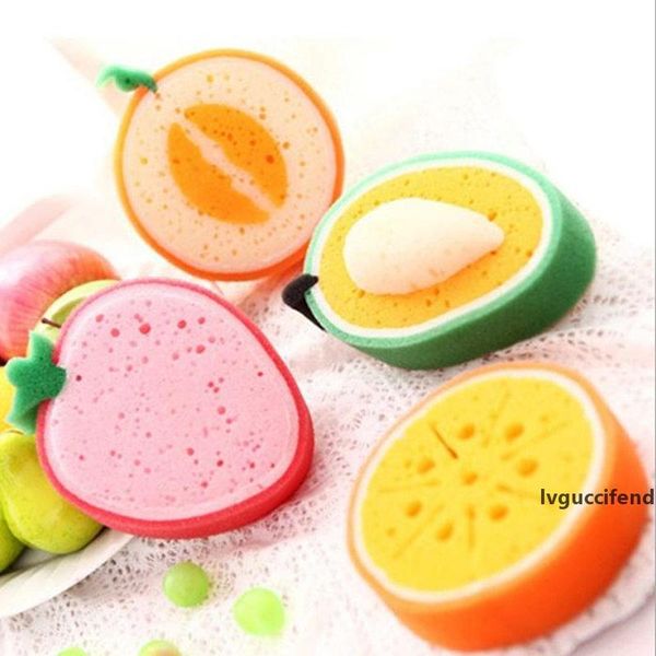 

new fruit shape wash clearing sponge durable kitchen dishes tableware clearing clearner tools 4colors fast shipping f20171020