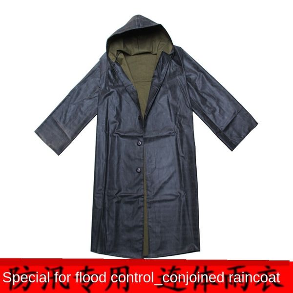 

7gwn1 type 87 with 3520 canvas sleeve sleeve integral raincoat old canvas flood-proof thickened durable rubber raincoat for construction sit, Red;brown