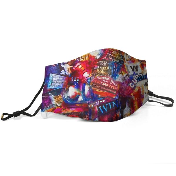 

женщины мужчина маска пыль маски муфельного-чикаго-круто-t-cubss плаката отпечатано с регулируемой ear hook mas, Silver