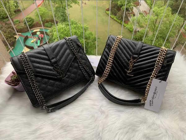 

2020 new messenger bag black leather crossbody bags totes women vintage handbags designer bag gold chain ladies shoulder bags