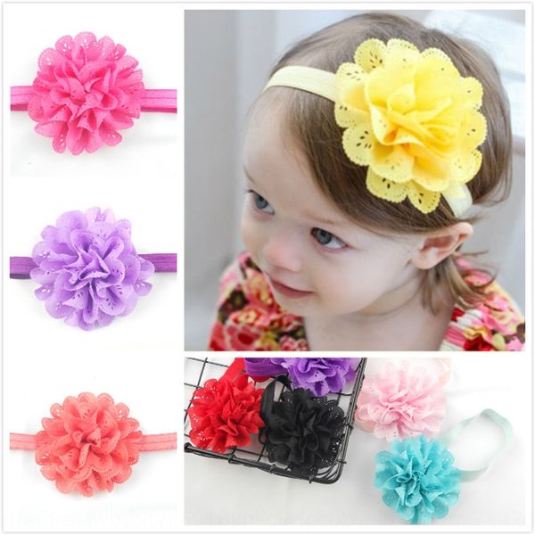 

children's baby's hollow elastic mesh elastic hair b hair band head rope and husband, Slivery;white