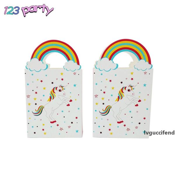 

10pcs unicorn candy packaging children birthday party gift box wedding decoration baby shower supplies paper bags for gifts