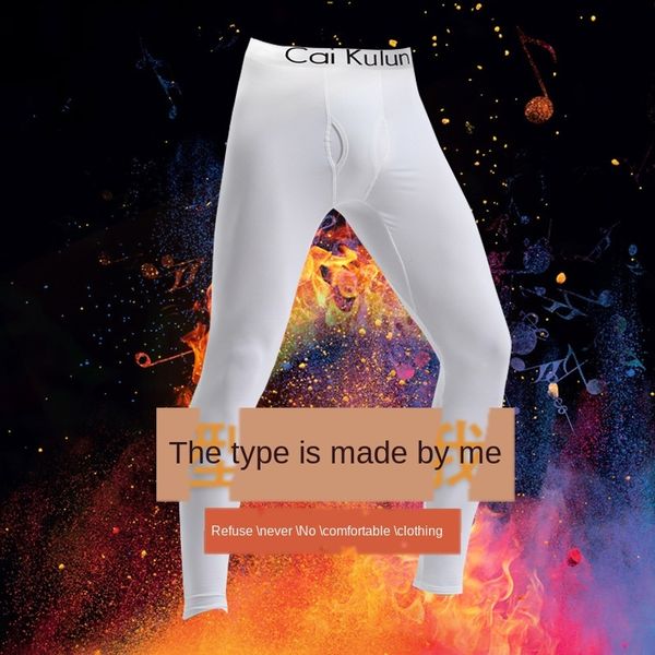 

2019 new men's bottoming pantswarm pants warm pantspinduoduo youth slim fit middle and low waist pants men's single piece, Black;brown