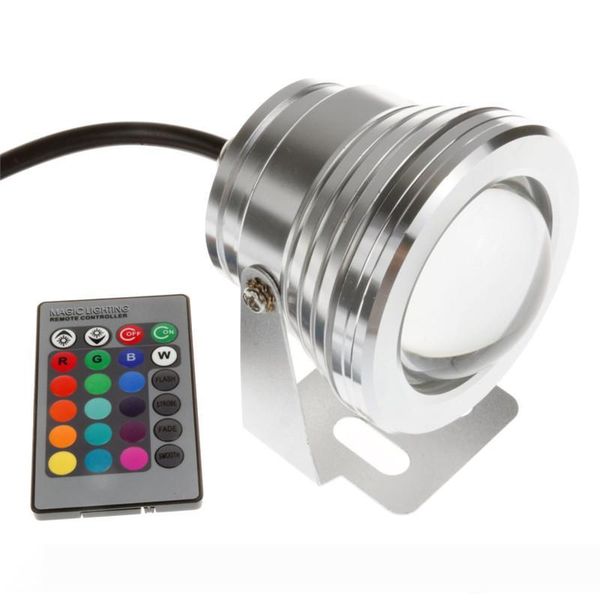 

wholesale 16 Colors 10W DC 12V RGB LED Underwater Fountain Light 1000LM Swimming Pool Pond Tank Aquarium LED Light Lamp IP68 Waterproof