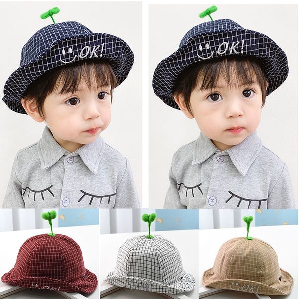 

iqeke children's summer fisherman sunscreen sunscreen hat men's and women's korean style baby fisherman's hat autumn cut, Yellow