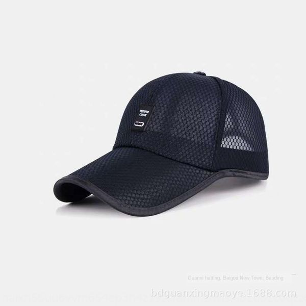 

men's sunscreen hat breathable sunscreen baseball baseball cap mesh all-match simple winning letter cap, Blue;gray