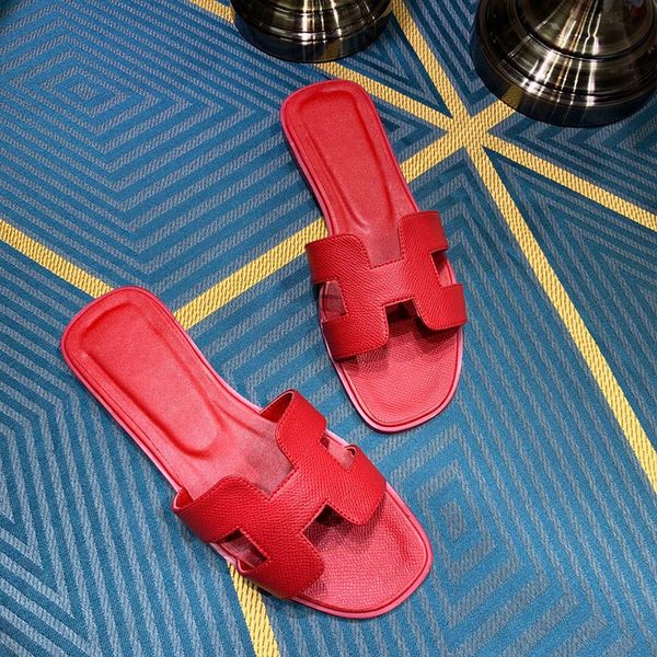 

конструктор женщин тапочки оран luxur красный классический h мягкие кожаные плоские сандалии летняя мода высокого качества с коробкой размер, Black