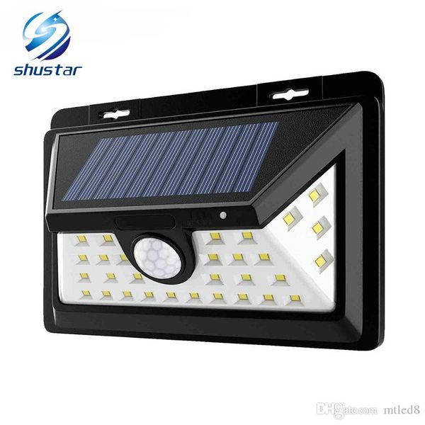 

waterproof 34 led white solar power light pir motion sensor security wall lamp 3 modes for garden yard street pathway