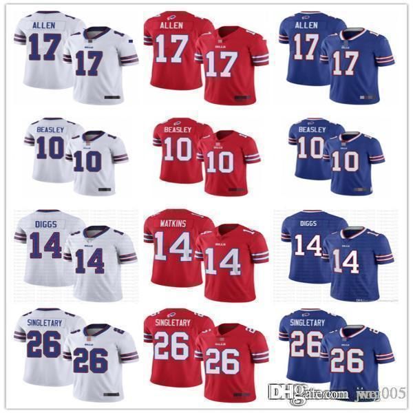 

mens womens youth buffalo bills 14 stefon diggs 17 josh allen 10 cole beasley 91 ed oliver 26 devin singletary football jerseys, Black;red