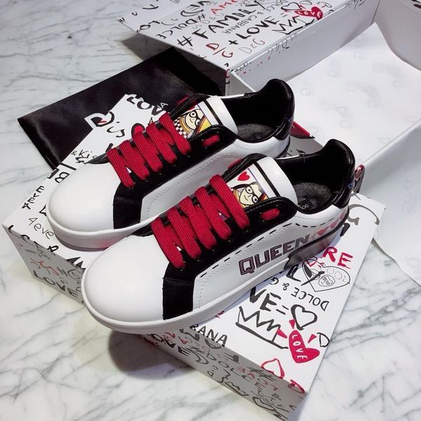 

2020j new trend embroidered leather casual shoes outdoor men and women casual sports shoes fashion wild couple shoes, yards 35-451, Black