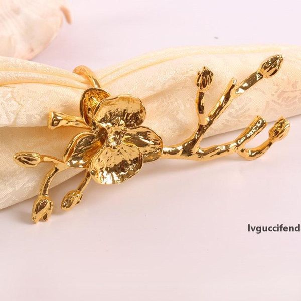 

fashion napkin ring golden flower napkin holder silver serviette ring western dinner towel ring l table decoration