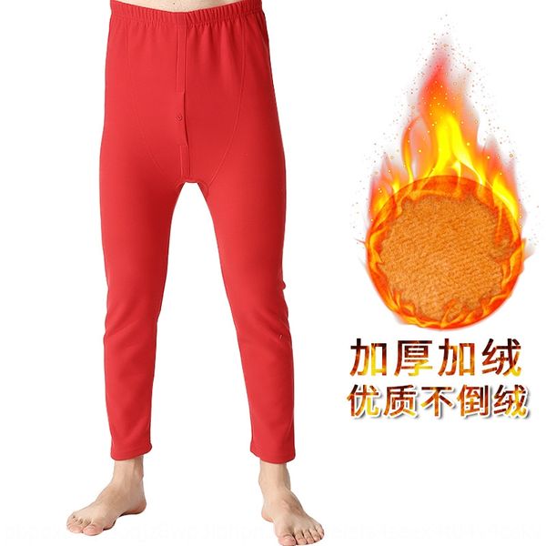 

autumn and winter men's warm pantsnon-down fleece cotton fleece thickened plus fat plus large size soft warm pants wool pants, Black;brown