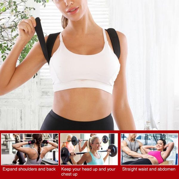 

brace support belt workplace back shoulder for outdoor massager tool home posture corrector adjustable lumbar, Black;blue