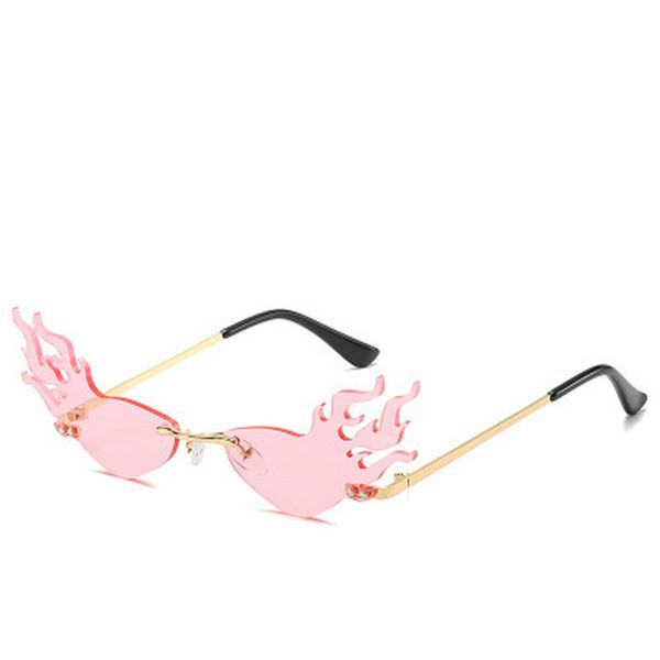 

firewave sunglasses 2019 fashion fire flame sunglasses eyewear luxury design narrow sunglass women men rimless wave sun glasses new qdhxb, Blue