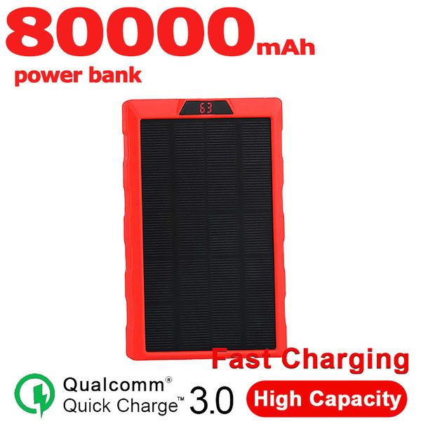 

solar power bank 80000mah large capacity outdoor charger 2usb portable external battery charge for samsung xiaomi sansung