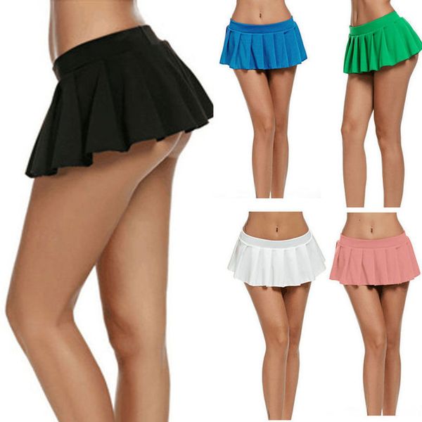 

women short skirts micro mini summer dress bodycon dance club skirt metallic dance clubwear metallic pleated skirt 5 colors, Black