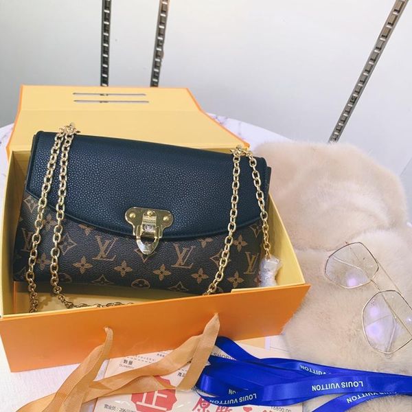 

drop ship womens bag fashion design chain leather shoulder bags small flap simple style lady crossbody bag messenger bags with origin box