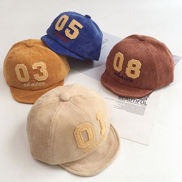 

baby wick baby cap autumn and winter girl princess korean style corduroy cap thickened sun hat boy hat autumn, Yellow