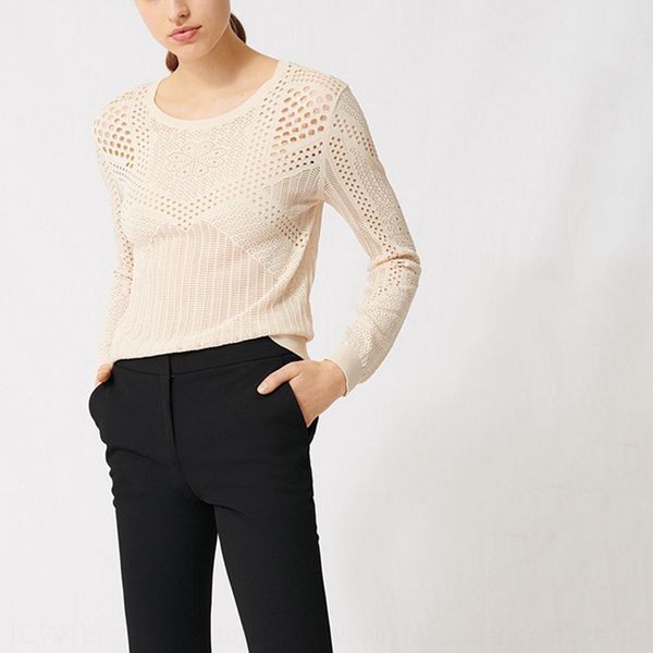 

u51wl м французская ниши 2020 лето полых sweatert футболка sweaterknitted свитер 20061 м французского ниши 2020 летних женщины полого top sw, White