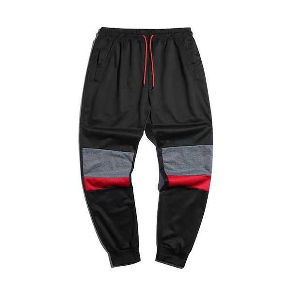 

2020 men's spring and autumn new products fashion casual color matching large size casual pants sports trousers, Black