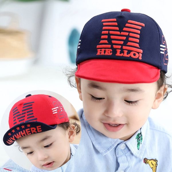 

g153 cap cap fruit baby fruit stripe  english baby children's flip hat 2019 children's hat, Blue;gray