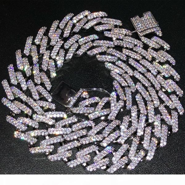

14mm miami curb cuban chains necklace for men gold silver hip hop iced out paved bling cz rapper necklace jewelry