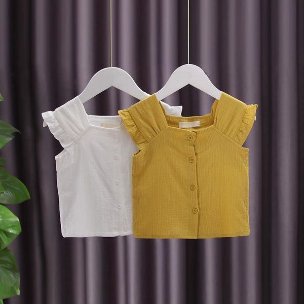 

jdauu girl's shirt 2020 new summer clothing clothes children's all-match clothes summer style baby girl's lotus leaf sleeve s, White;black