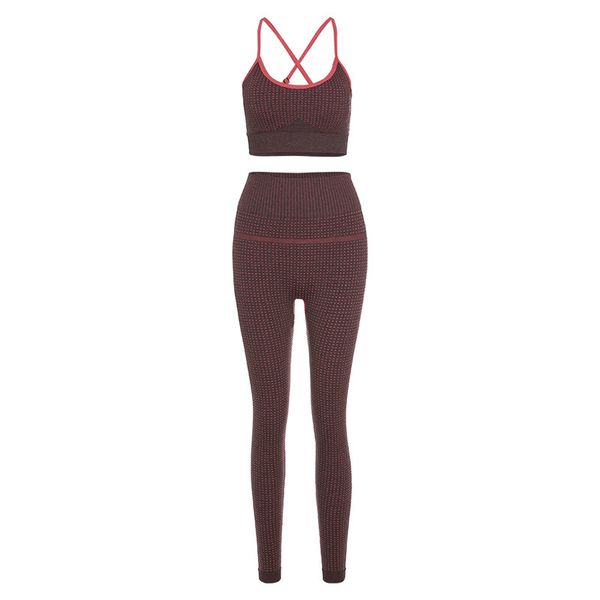 

yoga outfits workout clothes for women seamless set suit sports bra long leggings high waist fitness sportwear 2 piece, White;red