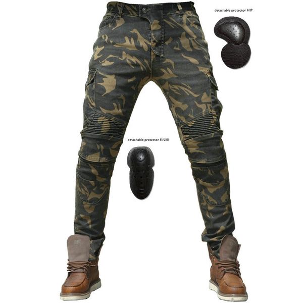 

men's jeans kimsere mens camouflage biker fashion paded motorcycle denim trousers with protective gear urban designer moto, Blue