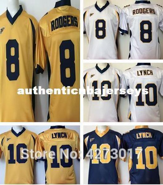 

mens #8 aaron rodgers california college football stiched #10 marshawn lynch jersey s-3xl ncaa, Gray