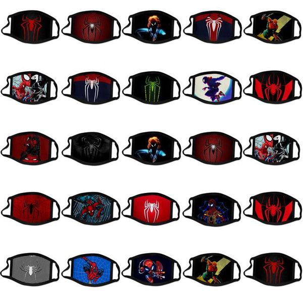 

wholesale spider super hero designer luxury kid face mask party cosplay reusable dust washable windproof children cotton 14 clvqt, Black