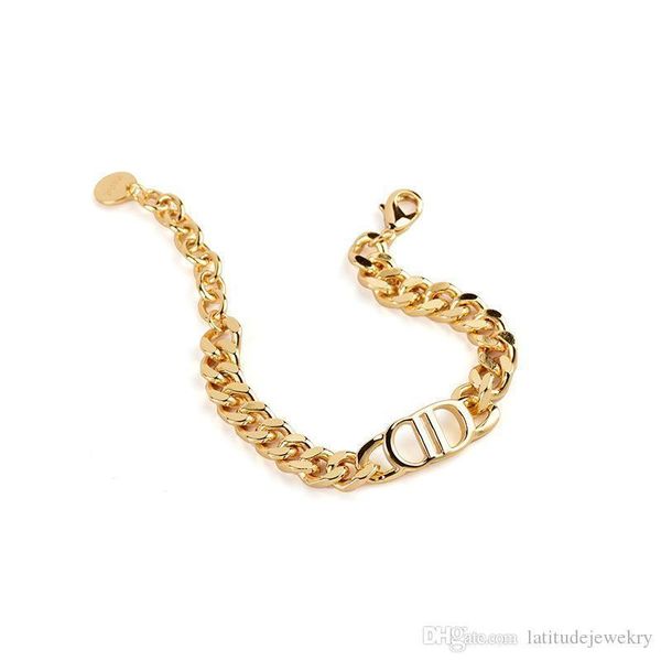 

luxury jewelry women designer necklace gold thick chains chokers necklace with letter d logo fashion clavicle chain necklace and bracelets, Golden;silver