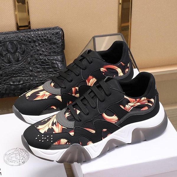 

new arrival mens shoes fashion classic comfortable chunky sneakers lace -up low vintage casual men shoes calzado deportivo para hombre, Black