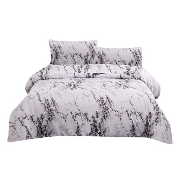 

3pcs/set marble style bedding set quilt cover pillowcase polyster zipper