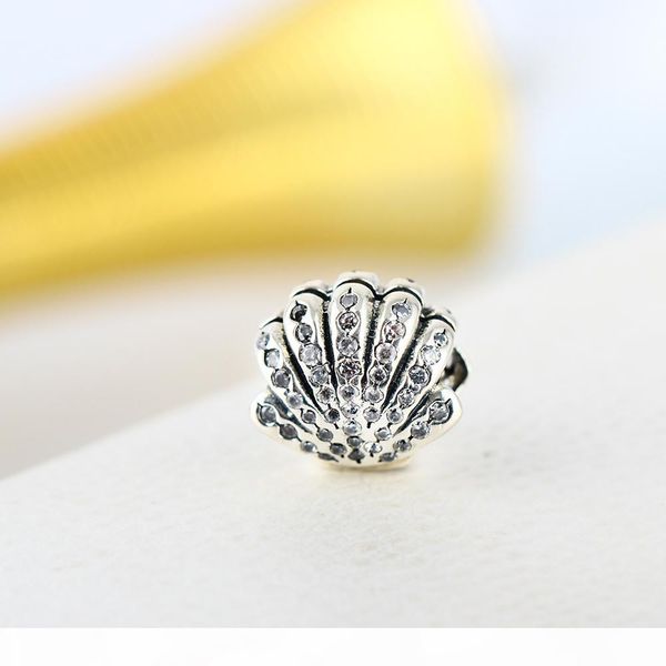 

2016 евѬопейка мода велиѬне издели pure 925 sterling silver ariel shell аѬм биеѬа clear cz diy дл, Black