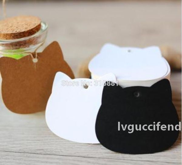 

cat head kraft paper tags gift wrap labels diy wedding birthday note blank craft gift tag 5.2x6.5cm 300pcs/lot