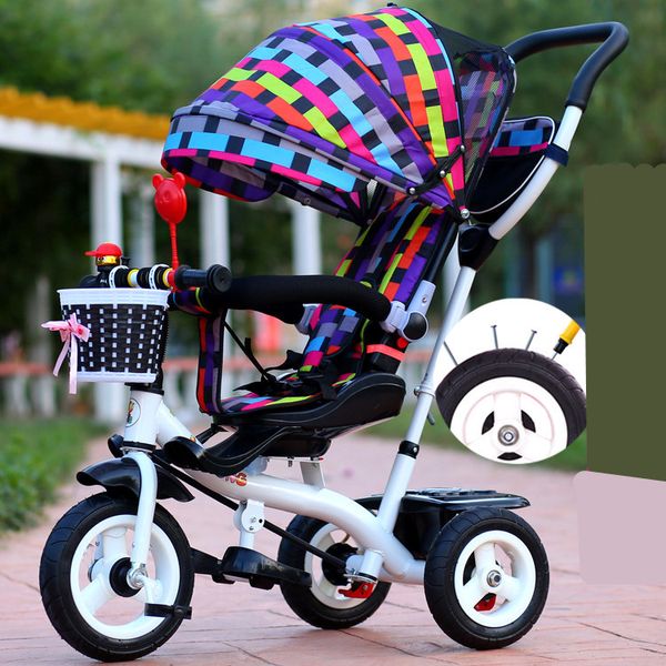 Neue Marke Kinderdreirad hochwertiger Schwenksitz Kinder Dreiradfahrrad 1-6 Jahre Baby Buggy Kinderwagen BMX Baby Car Bike256Q
