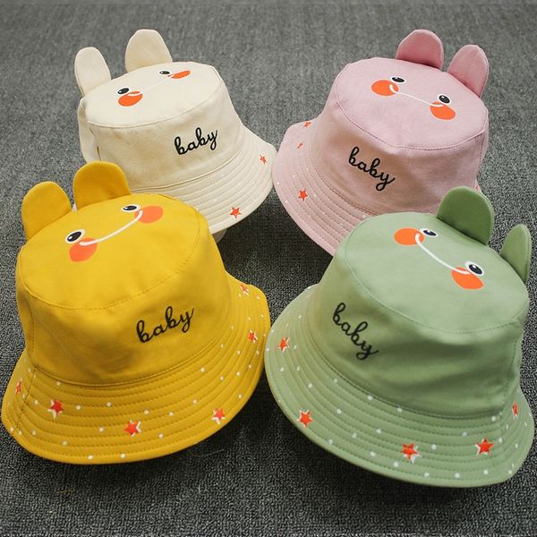 

autumn thin fisherman men's and children's sunshade fisherman hat cap baby cap cute super cute pure cotton baby hat, Yellow