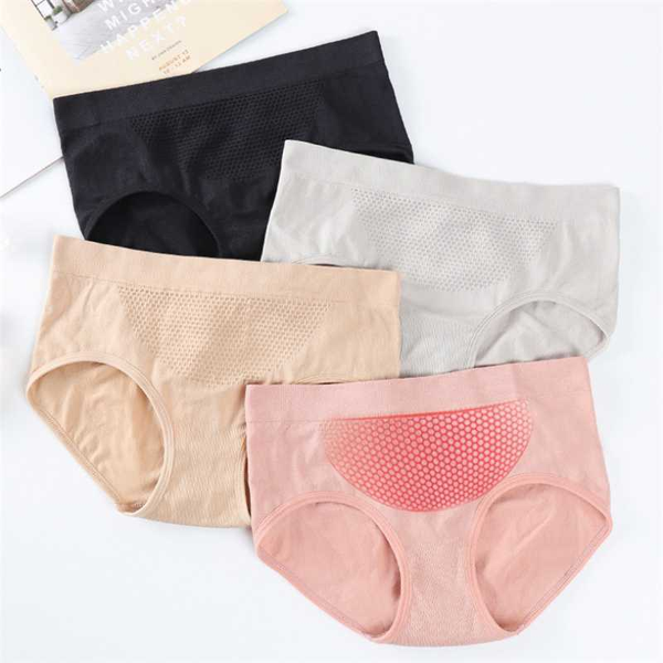 

warm panties lingerie soft women elastic honeycomb briefs underpant female breathable cozy cotton menstrual underwear, Black;pink