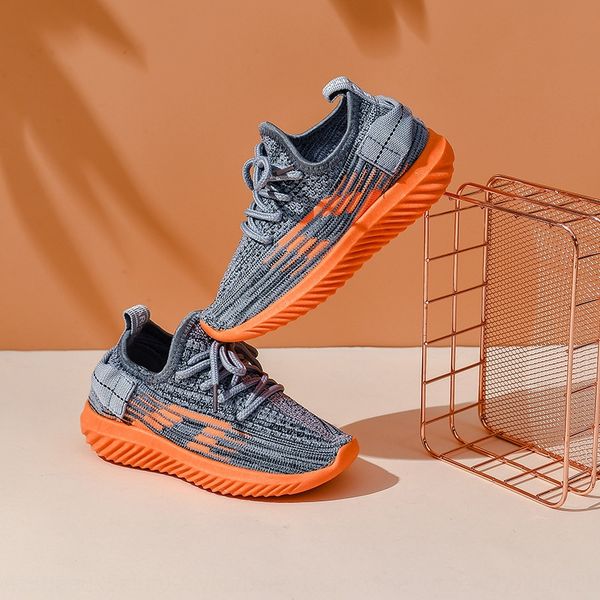 

w5scs детские кроссовки 2019 новый летний интернет-знаменитости мода для девочек сетка дышащие летные тканые спортивные спортивные мальчиков, Black