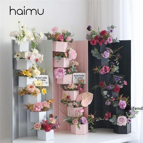 

solid rectangular barrel flower box packing flower bouquet box packing valentine s day birthday portable gift boxes