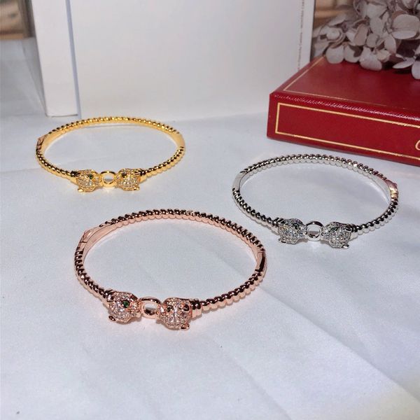 

designer bracelets 18k leopard bracelet show women's unique charm highlight the female fashion atmosphere exquisite gift for women, Black