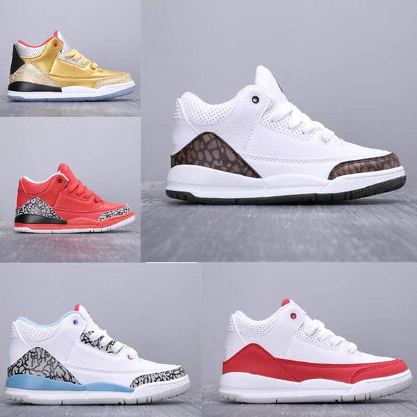 

kids classic 3 iii mocha basketball shoes 3s grateful true blue children athletic sneakers boys girls infant sports trainers, Black