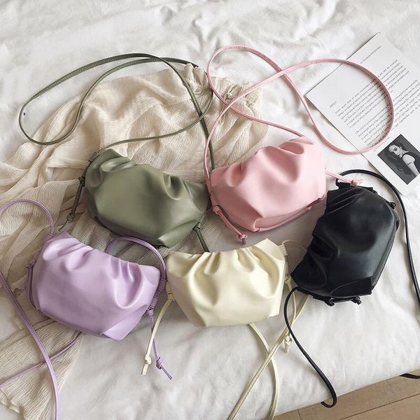 

2020 summer small bag mini handbag women shoulder messenger bags pleated cloud totes